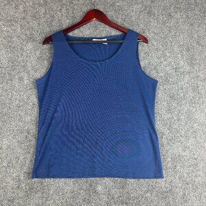 Chicos Top Womens Large Easywear Tank Top Blue Stretch Pullover